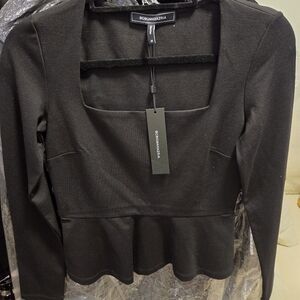 BCBGMaxAzria Elegant Black Long Sleeve Top